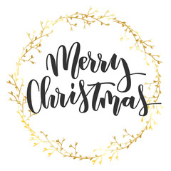 Merry Christmas hand written inscription