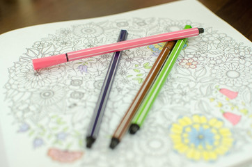 Set of book for painting with the markers