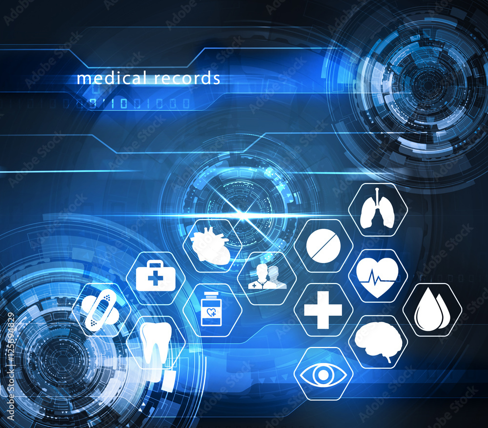 Wall mural health care futuristic technology