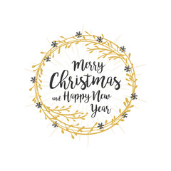 Christmas Overlay in Gold and grey at white background