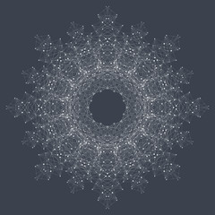 Fractal element with compounds lines and dots. Big data complex. Graphic abstract background communication. Minimal array. Digital data visualization. Dynamic motion vector illustration.