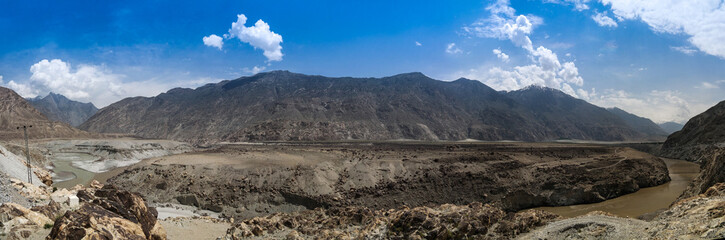 Confluence of Gilgit and Indus rivers, Gilgit-Baltistan, Pakistan