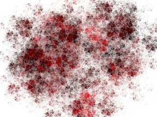Abstract fractal randomly deposited with red brushstrokes
