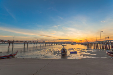 Fototapeta premium long tail boat at Chalong pier