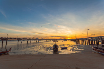 Fototapeta premium long tail boat at Chalong pier