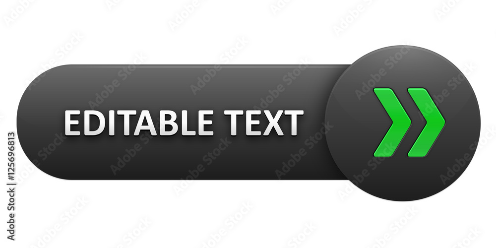 Poster editable text vector button with green arrows