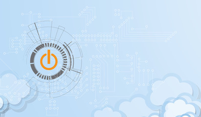 Obraz premium Modern cloud technology. Integrated digital web concept