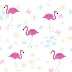 Flamingo pattern seamless. Vector stock.