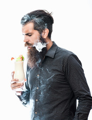 Fototapeta premium bearded man with alcoholic beverage