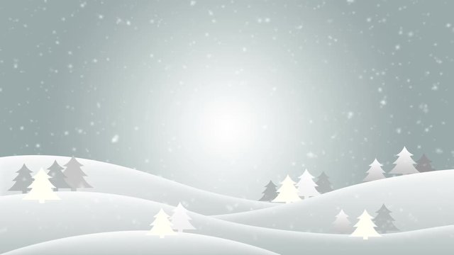 Falling snow in a winter background – looping snow
