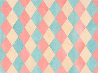 Watercolor diamond pattern.