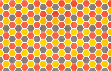 Watercolor geometrical comb pattern.