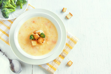 Vegetable and cheese soup