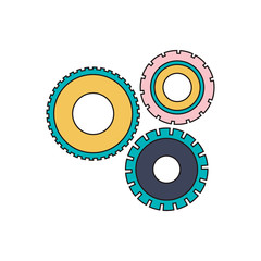 multicolored gears wheels icon over white background. vector illustration