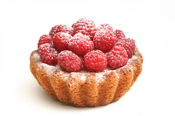 tasty cupcake with berries, isolated on white