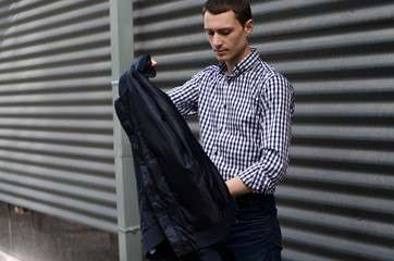 Young man resting and walking