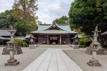 Fototapeta premium shrine in Suizenji Jojuen garden at Kumamoto, Japan