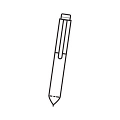 silhouette of pen office utensil icon over white background. vector illustration