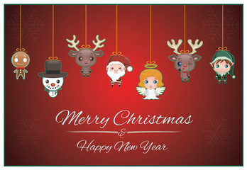 Fancy garland with Christmas characters