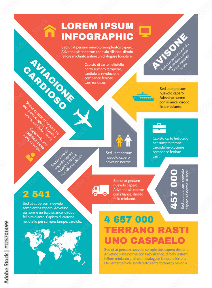 Poster infographic business concept on vertical a4 format. vector infograph template design for presentatio