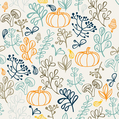Autumn seamless pattern. Elements design of leaf