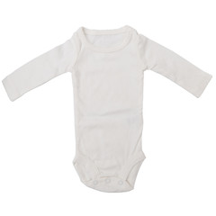 white baby jumpsuit isolate on white background