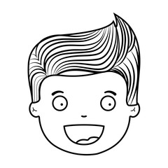 avatar male man cartoon smiling over white background. vector illustration