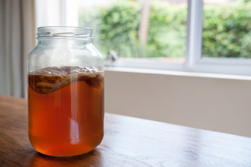 Kombucha Tea in a glass jar