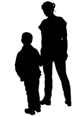 Families with child on white background