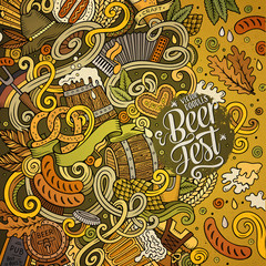 Cartoon cute doodles hand drawn Beer frame design