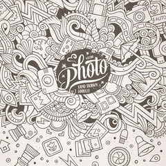 Cartoon cute doodles hand drawn photo illustration.