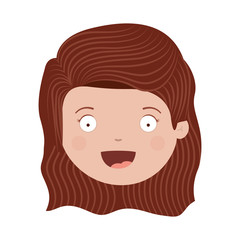 avatar female woman cartoon smiling over white background. vector illustration