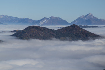 Massif de Belledonne - Mer de nuages.