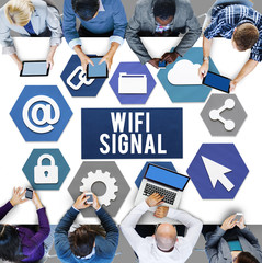 Wireless Signal Reception Mobility Graphic Concept