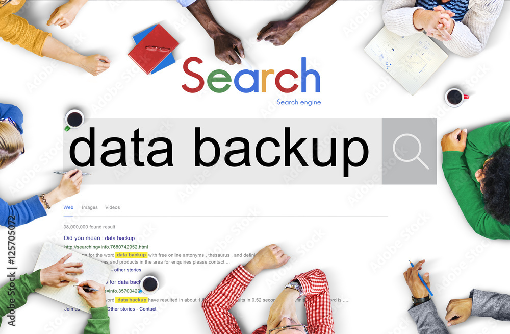 Poster data backup copying archiving storage technology concept