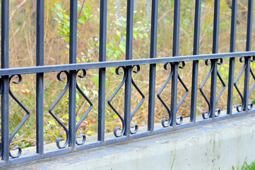 Image of a decorative cast iron fence. beautiful fence with artistic forging. Idea Decorative Iron...