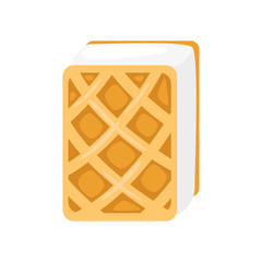 Funny cartoon cute ice cream. Isolated vector illustration. Flat icon. Beautiful sweet ice cream. Flat design. Vector clip art