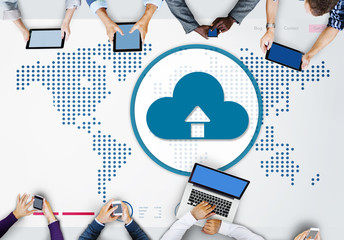 Cloud Computing Globalization Connection Technology Concept