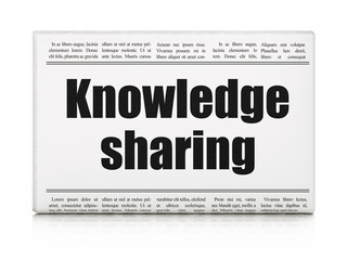 Education concept: newspaper headline Knowledge Sharing