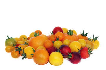 Tomates cerises jaune rouge verte