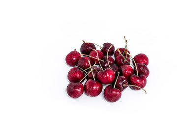 Sweet fresh cherry isolated on white background