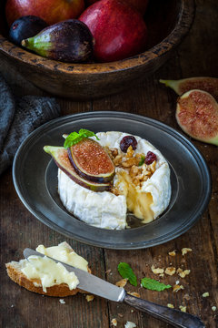 Camembert with cheese and nuts