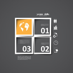 3d square infographic template