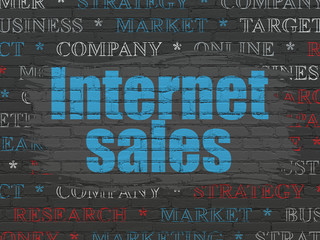 Marketing concept: Internet Sales on wall background