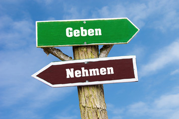 Fototapeta premium Schild 127 - Geben