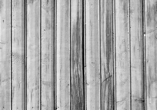 Black and white old wooden fence texture.