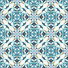 Vector seamless texture. Beautiful colored pattern for design and fashion with decorative elements