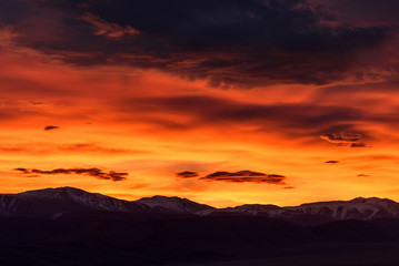 Fototapeta premium mountain clouds sky sunset orange