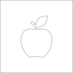 Apple icon vector outline, simple isolated illustration.