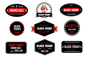 Obraz premium Black Friday Sale Banner. Promotional Discount Label. Vector icon